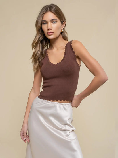 Scallop Edge Sweater Tank