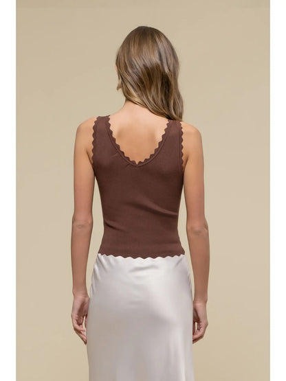 Scallop Edge Sweater Tank